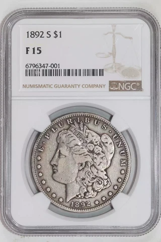 1892-S MORGAN DOLLAR NGC F15 Cover