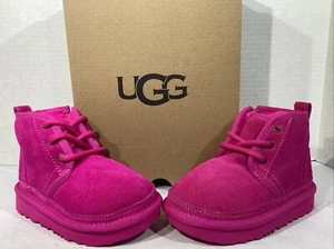 UGG Toddler Size 7 EU 23.5 Rock Rose Suede Neumel II Lined Ankle Boots AJ-341 - Picture 1 of 9