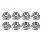 8pc M10x1.25 Exhaust Manifold Flanged Serrated Lock Nut Fit For Toyota Honda