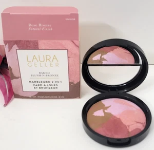 LAURA GELLER BAKED BLUSH-N-BRONZE MARBLEIZED 2-in-1 ROSE BRONZE 0.3 oz - Picture 1 of 4