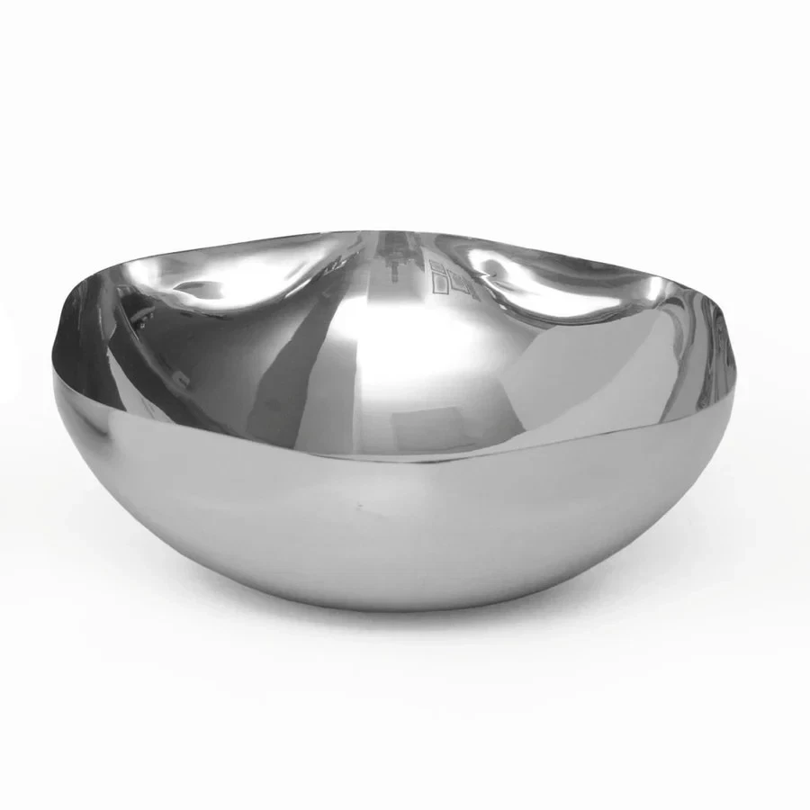 Godinger Auburn Silver Organic Serving Bowl -Shiny Stainless Steel, 12 inch NEW - Image 1 of 1