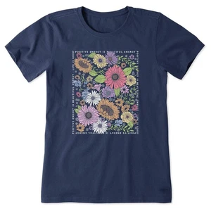 Life is Good 139492 - Women's Beautiful Energy Wildflowers S/S Crusher Tee - Dar - Picture 1 of 3