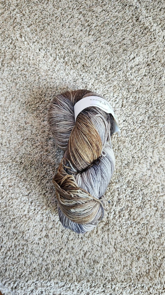 Calcetín de náyades de fibras de libélula, 70 % merino/20 % bambú/10 % nailon, 1 madeja gris/marrón Foto 1 de 1
