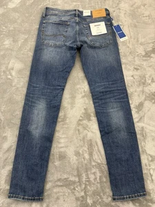 Jack & Jones Jeans Mens 32x32 Liam Skinny Jeans Blue Stretch - Picture 1 of 9