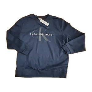 NUEVO CON ETIQUETAS $79 CALVIN KLEIN JEANS HOMBRE TINTA CUELLO REDONDO SUDADERA TALLA XL - Imagen 1 de 4