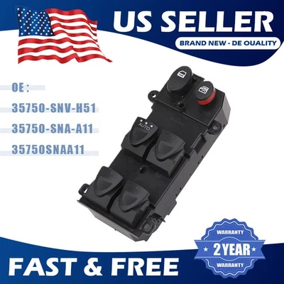 Driver Left Door Power Window Master Switch For 2001-2005 HONDA CIVIC Foto 1 de 4