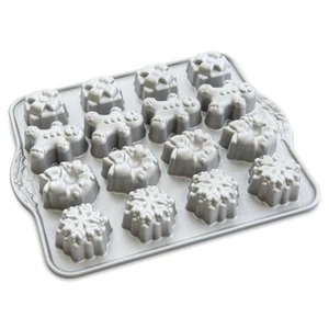 Nordic Ware 93748 Holiday Teacakes Cast Cakelet Pan, 3 Cup Capacity, Silver - Picture 1 of 5