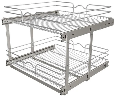 Rev-A-Shelf 5WB2-2422-1 Classic 23-3/4"W x  19"H Two Tier Bottom - Chrome - Image 1 of 4