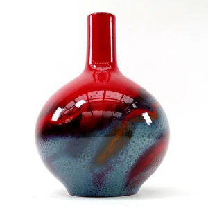 Royal Doulton Flambe Vase Veined Cosmos Noke 1618 h25cm Circa 1928 - Picture 1 of 19