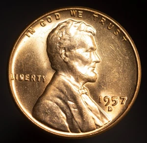 1957 - D Lincoln Wheat Cent - UNC - - Bild 1 von 4