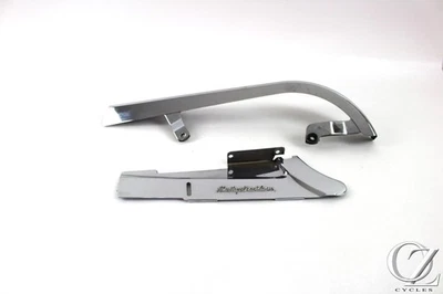 2003 03 Harley Dyna Wide Glide FXDWG Chrome Upper Lower Belt Guard Set Foto 1 de 4