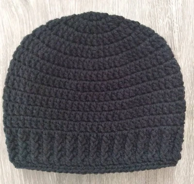 Sombrero/Gorro Hecho a Mano Crochet Color Negro Foto 1 de 3