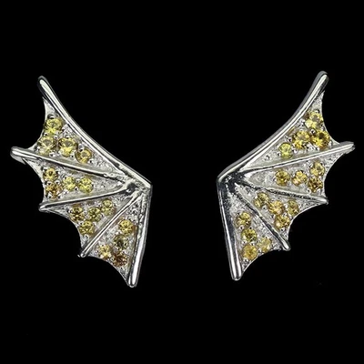 925 Sterling Silver Earrings Sapphire Round Diamond Cut 2mm Gemstone Jewelry - Image 1 of 4