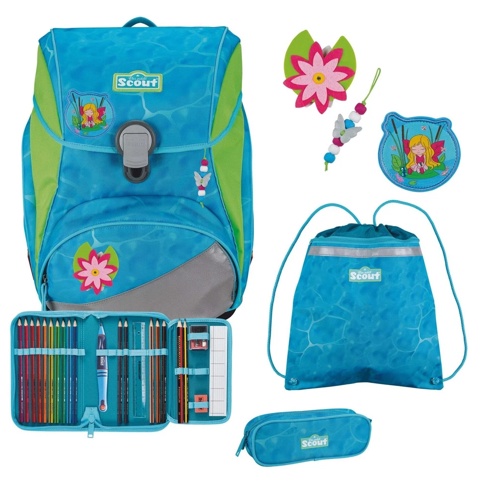 Scout Alpha DIN - Schulranzen Set 4 tlg. Water Lily *NEU* - Bild 1 von 4