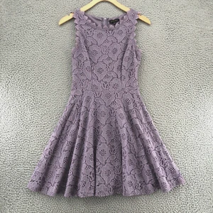 Abito Jodi Kristopher donna 1 viola pizzo floreale mini fit e svasato senza maniche - Foto 1 di 12