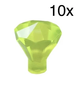 LEGO NEW Trans-Neon Green Rock 1 x 1 Jewel 24 Facet - Item No. 30153 - QTY 10 - Picture 1 of 1