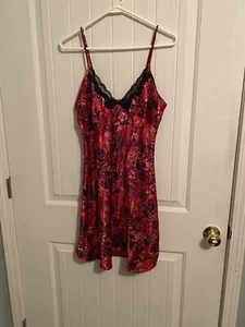 Ambrielie Nightgown Lingerie Sleepwear Size Small Floral Red spaghetti strap - Picture 1 of 8