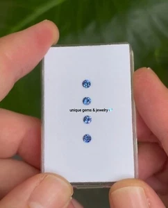 1.60 CT Round Blue Color 4 MM Diamond VVS1 Brilliant Excellent 4 PCS lots gems - Picture 1 of 4