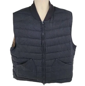 Bloomingdale's The Men's Store Vest XL Duck Down Insulated Full Zip Navy Blue - Picture 1 of 9