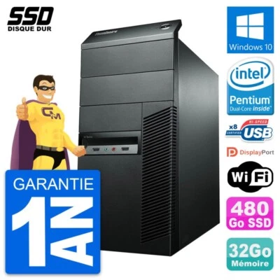 PC tour LENOVO Thinkcentre M92p Pentium G2020 RAM 32Go SSD 480Go Windows 10 Wifi - Imagen 1 de 4