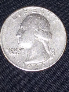 1966 Liberty Quarter Dollar US Coin No Mint Mark Rare Good Condition Mint error - Picture 1 of 4