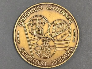 1974 Creighton Nebraska 100th Anniversary Bronze Medal - Picture 1 of 2