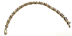 10k Yellow Gold .50 Carat Total Weight Diamond(16) Tennis Bracelet, 7", Pre-Own