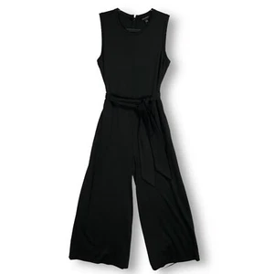 Banana Republic Wide Leg Jumpsuit Sz 6 NWT Sleeveless Cropped Black Ponte Knit - Picture 1 of 14