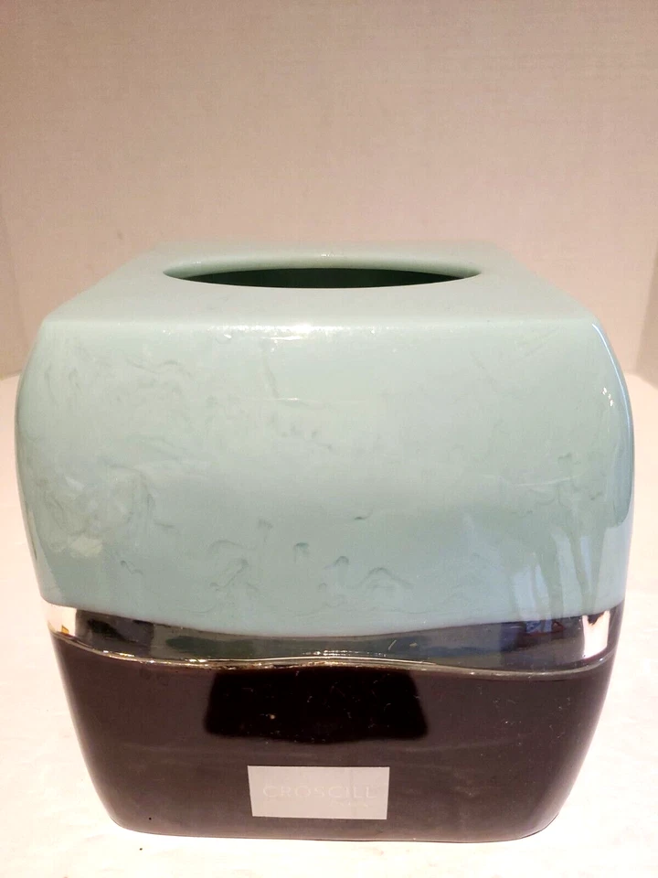 Croscill Home Oasis Tissue Cover Aqua Clear Brown - Image 1 of 4