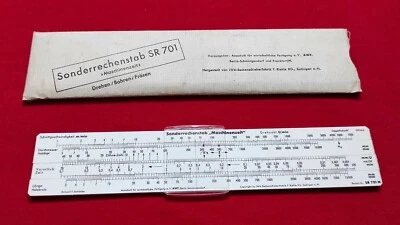 RECHENSCHIEBER - Sonderrechenstab Maschinenzeit SR 701 - F.Riehle KG, Esslingen - Bild 1 von 4
