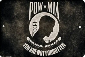 POW MIA Schild 8 x 12 Patriotic Proud Military Emblem sign CLOUDY Version - Bild 1 von 1