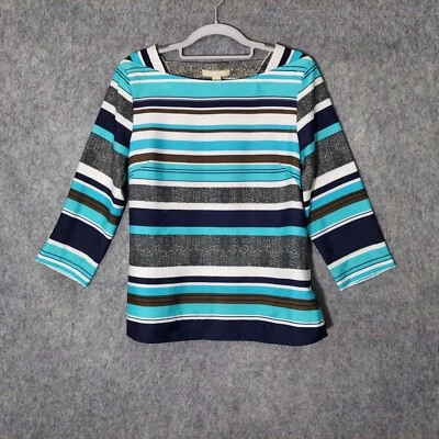 Женский топ Banana Republic 6 в синюю морскую полоску Coastal опрятный легкий - Изображение 1 из 4