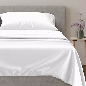 Luxury Egyptian Cotton Sheets Twin XL Size - 600 Thread Count 3 PC White Twin XL - Picture 1 of 8