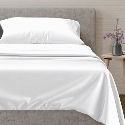 Luxury Egyptian Cotton Sheets Twin XL Size - 600 Thread Count 3 PC White Twin XL - Image 1 of 4