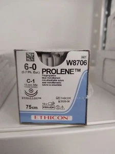 One box/12 packs polypropylene non absorbable suture 6-0 W8706 - Picture 1 of 1