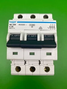 Hager NC320 C20 20A 3 Phasen MCB - Bild 1 von 4