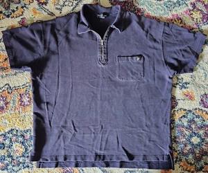 Abercrombie Performance Polo Shirt Mens XLarge Blue 1/4 Zip - Picture 1 of 7