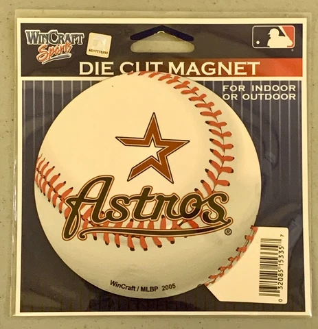 Houston Astros Classic 5.5"x6" Vibrant Color Die Cut Logo Magnet Decal MLB Decor Cover