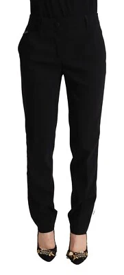 DOLCE & GABBANA Pants Tapered Black White Stripes Wool Trouser IT38/US4/XS - Image 1 of 4