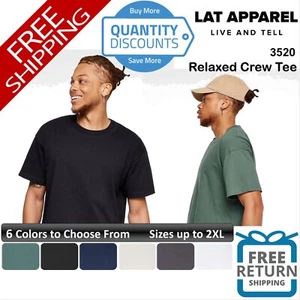 🔥 LAT Relaxed Combed Ring-spun Cotton Fine Jersey Crew Tee Up To 2XL 3520 - Picture 1 of 54