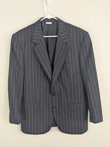 Brioni Blazer Men's 42R Blue 100% Wool Striped Single Breasted - Picture 1 of 14