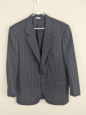 Brioni Blazer Men's 42R Blue 100% Wool Striped Single Breasted - Image 1 of 4