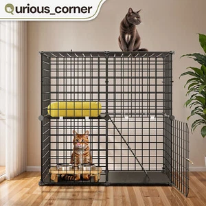 Ferret Cage / Chinchilla Home Rabbit Hutch Cat Catio Kitten Playpen Portable - Picture 1 of 11
