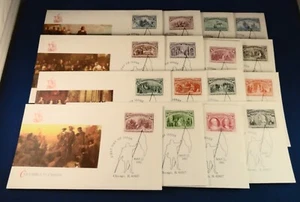 16 FLEETWOOD Covers: FDC SET: US #'s 2624a/2629a Columbian Souvenier Sheet Ind's - Picture 1 of 9