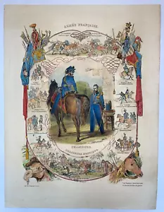 ARMEE FRANCAISE CHASSEURS D'AFRIQUE c. 1840 A. DEGOUY LITHOGRAPHIE ORIGINALE - Imagen 1 de 7