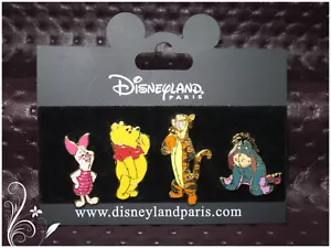 DISNEY PIN POOH & GANG SET 4 SPILLE DLR PARIS - Foto 1 di 5