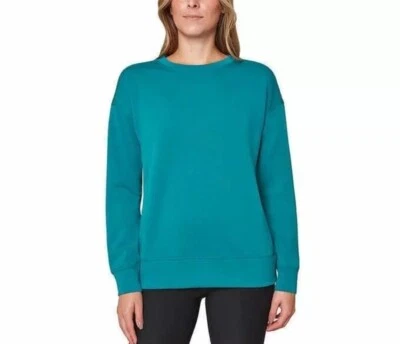 Mondetta Mujer S Hombro Caído Buceo Cuello Redondo Sudadera Relajada Elastizada Verde azulado Foto 1 de 4