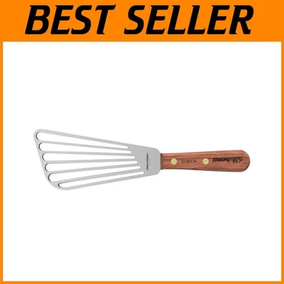Durable 6.5'' x 3'' Slotted Fish Turner - High-Carb Stainless Steel, Made in USA - Image 1 of 3
