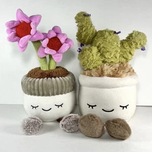 Greenhouse by Russ Lot Of 2 Potted Plant Plush 11”- Cactus And Coneflower - Picture 1 of 8