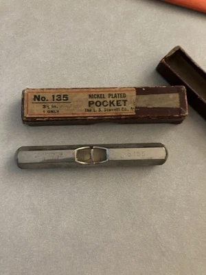 Vintage No. 135 Nickel Plated Pocket Level With Original Box By LS Starret Co.  - Image 1 of 4